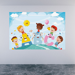 Adesivo de Parede Escola Infantil Espaço Kids Baby Brinquedoteca Painel Sala - 0103pad