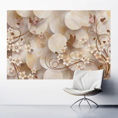 Adesivo de Parede Flores Casa Painel Sala Cozinha - 0106pad - Allodi