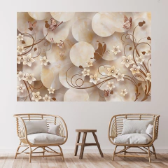 Imagem do Adesivo de Parede Flores Casa Painel Sala Cozinha - 0106pad