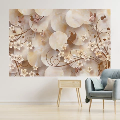 Adesivo de Parede Flores Casa Painel Sala Cozinha - 0106pad