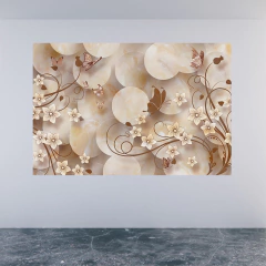 Adesivo de Parede Flores Casa Painel Sala Cozinha - 0106pad
