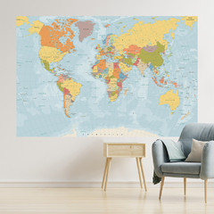 Imagem do Adesivo de Parede Mapa Mundo Painel Sala Escritório Quarto - 0107pad