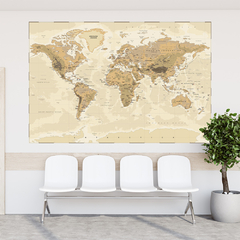 Adesivo de Parede Mapa Mundo Painel Sala Escritório Quarto - 0108pad - loja online