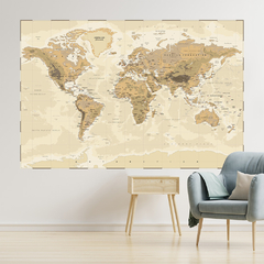 Imagem do Adesivo de Parede Mapa Mundo Painel Sala Escritório Quarto - 0108pad