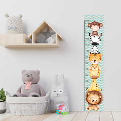 Régua de Crescimento Infantil Adesivo Safari Animais Menino Menina Bebê - 010reg