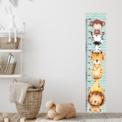 Régua de Crescimento Infantil Adesivo Safari Animais Menino Menina Bebê - 010reg - Allodi