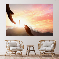 Imagem do Adesivo de Parede Fé Cruz Igreja Religião Painel Sala - 0111pad