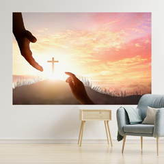 Adesivo de Parede Fé Cruz Igreja Religião Painel Sala - 0111pad