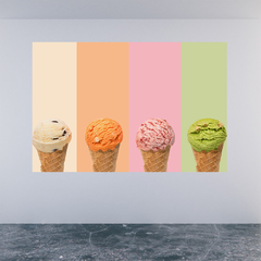 Adesivo de Parede Sorveteria Gelato Sorvete Itália Painel Sala - 0115pad