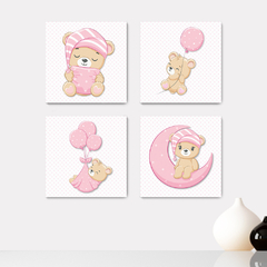 Kit 4 Placas Decorativas Ursinhos Infantil - 0116ktpl4