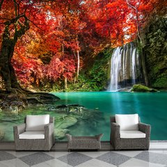 Papel de Parede Paisagem Cachoeira Natureza Sala Painel Adesivo - 011pc