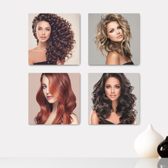 Kit 4 Placas Decorativas Salão de Beleza Cabeleireiro - 0121ktpl4