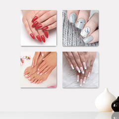 Kit 4 Placas Decorativas Salão de Beleza Manicure Unhas - 0125ktpl4