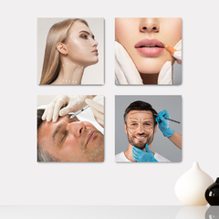 Kit 4 Placas Decorativas Salão de Beleza Estética - 0133ktpl4