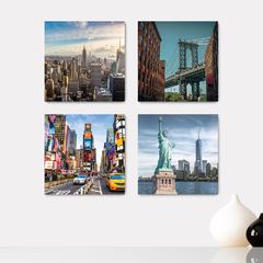 Kit 4 Placas Decorativas New York Escritório - 0136ktpl4