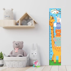 Régua de Crescimento Infantil Adesivo Safari Animais Menino Menina Bebê - 013reg