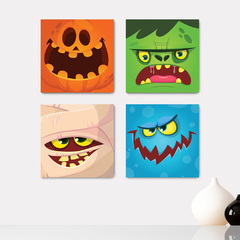 Kit 4 Placas Decorativas Halloween Infantil Escola - 0143ktpl4