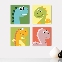 Kit 4 Placas Decorativas Dinossauros Dino Infantil - 0152ktpl4