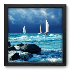 Quadro Decorativo com Moldura - Barcos - 015qnp