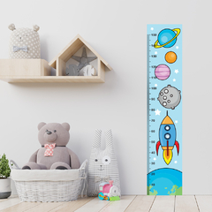 Régua de Crescimento Infantil Adesivo Astronauta Foguete Menino Menina Bebê - 015reg