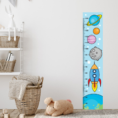 Régua de Crescimento Infantil Adesivo Astronauta Foguete Menino Menina Bebê - 015reg - Allodi