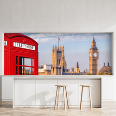 Painel Adesivo Londres Mundo Cabine Telefônica Big Ben Sala - 0163pdt - comprar online