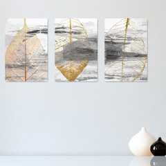 Kit 3 Placas Quadros Decorativos Flores Floral Escritório Casa Quarto Sala - 0164ktpl