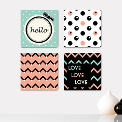 Kit 4 Placas Decorativas Love Hello Clinica - 0169ktpl4