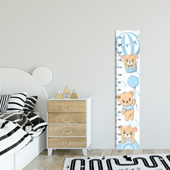 Régua de Crescimento Infantil Adesivo Ursinhos Menino Bebê Azul - 016reg - comprar online