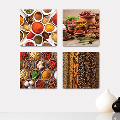 Kit 4 Placas Decorativas Restaurante Temperos - 0176ktpl4