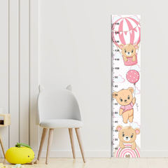 Régua de Crescimento Infantil Adesivo Ursinhos Menina Bebê Rosa - 017reg na internet
