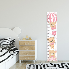 Régua de Crescimento Infantil Adesivo Ursinhos Menina Bebê Rosa - 017reg - comprar online