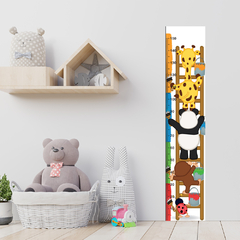 Régua de Crescimento Infantil Adesivo Safari Animais Menino Menina Bebê - 018reg