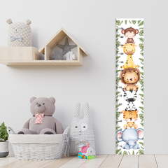 Régua de Crescimento Infantil Adesivo Safari Animais Menino Menina Bebê - 019reg