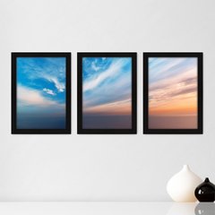 Kit Com 3 Quadros - Nuvens Céu Paisagem - 020kq02p