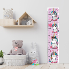 Régua de Crescimento Infantil Adesivo Unicórnio Menina Bebê - 022reg
