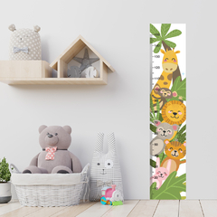 Régua de Crescimento Infantil Adesivo Safari Animais Menino Menina Bebê - 023reg