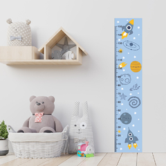 Régua de Crescimento Infantil Adesivo Foguete Espaço Menino Menina Bebê - 024reg