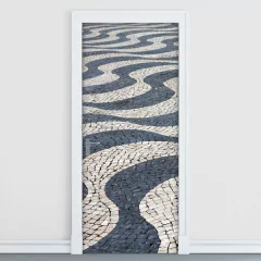 Adesivo Decorativo de Porta - Rio de Janeiro - Copacabana - Calçadão - 028cnpt