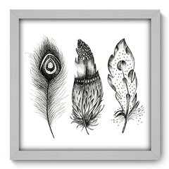Quadro Decorativo com Moldura - Penas - 036qnd - comprar online