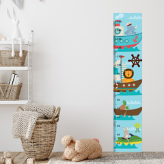 Régua de Crescimento Infantil Adesivo Animais Barcos Menino Menina Bebê - 042reg - Allodi