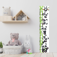 Régua de Crescimento Infantil Adesivo Animais Pandas Menino Menina Bebê - 043reg