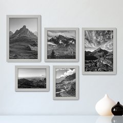 Kit Com 5 Quadros Decorativos - Paisagem Montanhas - 044kq01 - comprar online