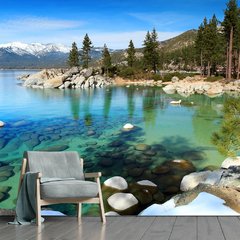 Papel de Parede Paisagem Lago Natureza Sala Painel Adesivo - 044pc