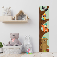Régua de Crescimento Infantil Adesivo Safari Animais Aviões Menino Menina Bebê - 044reg