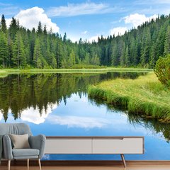 Papel de Parede Paisagem Lago Natureza Sala Painel Adesivo - 045pc