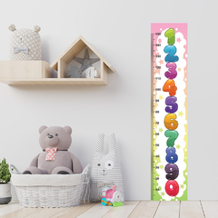 Régua de Crescimento Infantil Adesivo Numerais Escola Quarto Menino Menina Bebê - 045reg