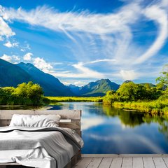 Papel de Parede Paisagem Lago Natureza Sala Painel Adesivo - 046pc