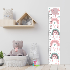 Régua de Crescimento Infantil Adesivo Arco-íris Quarto Menino Menina - 048reg