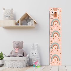 Régua de Crescimento Infantil Adesivo Arco-íris Escola Quarto Menino Bebê - 049reg